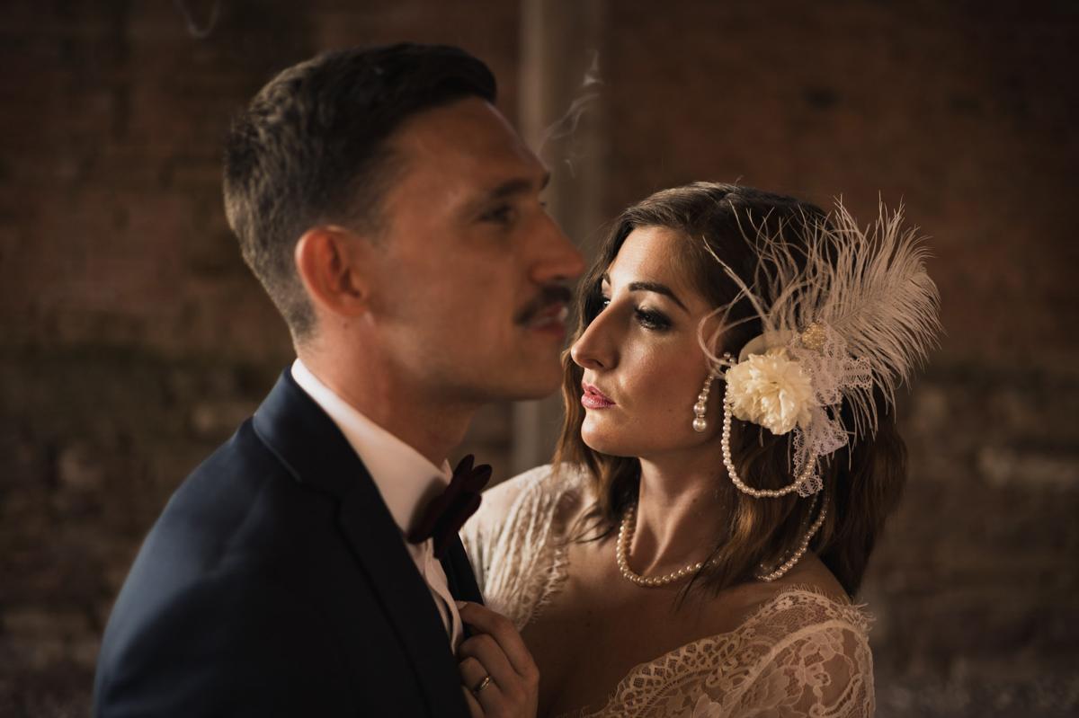Couple mariage années 20 au Domaine Imodis Alsace - photographe mariage Strasbourg