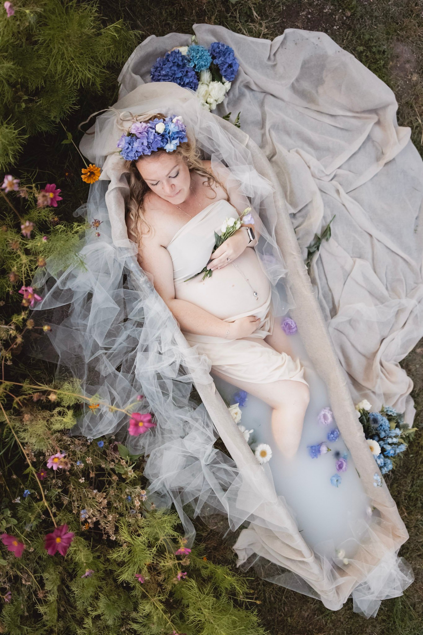 Shooting grossesse bain de lait